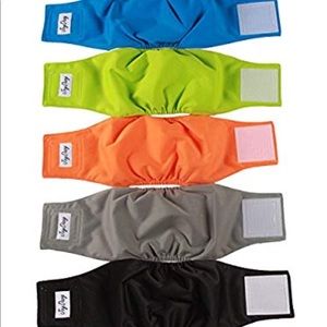 NWT! 5 Pack Male Dog Reusable Diapers - Sz. L